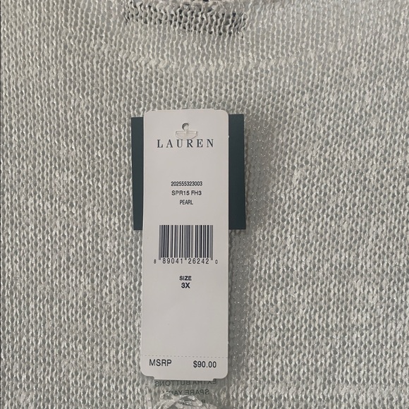 Lauren Ralph Lauren size 3X Pearl Knit Sleeveless Top - Pearl White NWT - Picture 4 of 5